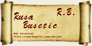 Rusa Bušetić vizit kartica